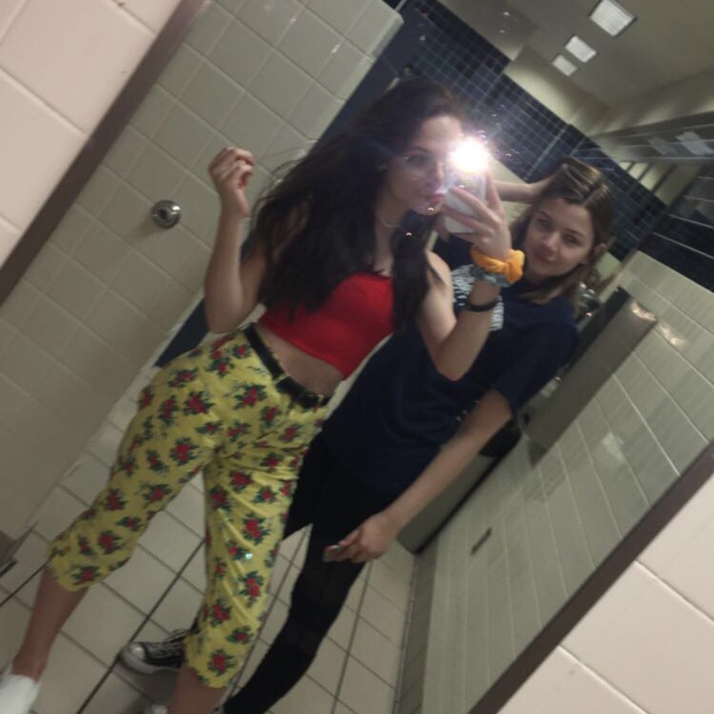 Yellow flower pants